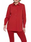 Lyssé Schiffer Button Down In Matte Red In Multi