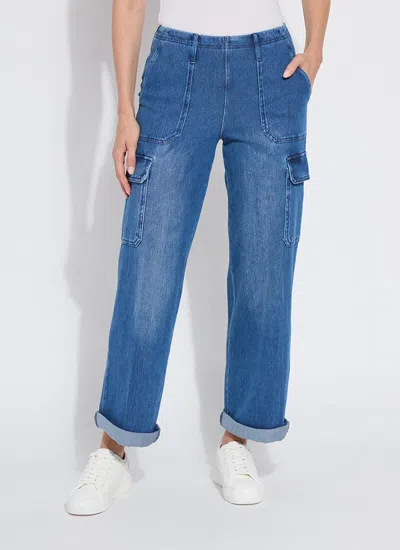Lyssé Scout Cuffed Cargo (27.5" Inseam) In Blue