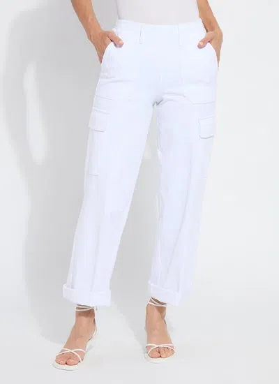Lyssé Scout Cuffed Cargo (27.5" Inseam) In White