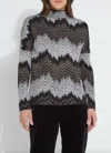 Lyssé Selena Funnel Neck Pullover Sweater In Alpine Charm In Multi