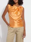 Lyssé Selene Twisted Shoulder Top In Orange