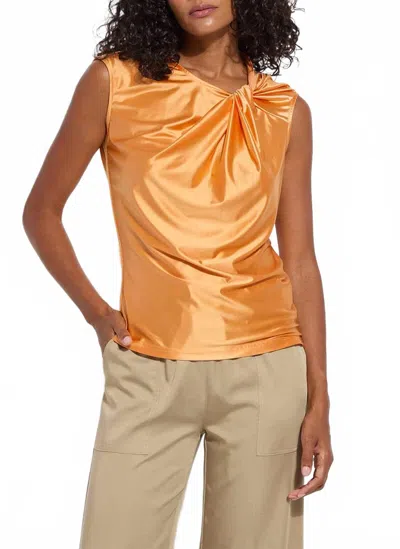 Lyssé Selene Twisted Shoulder Top In Solar Ray In Orange