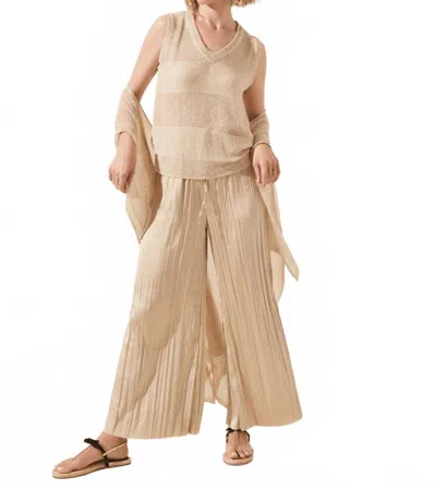 Lyssé Sequin V-neck Shell Top In Beige In Transparent