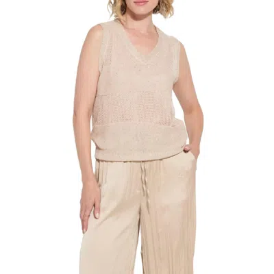 Lyssé Bria Sequined V-neck Shell Top In Chablis In Neutral