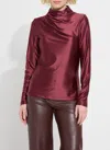Lyssé Shalom Satin Jersey In Burgundy