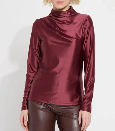 Lyssé Shalom Satin Jersey In Maroon In Multi