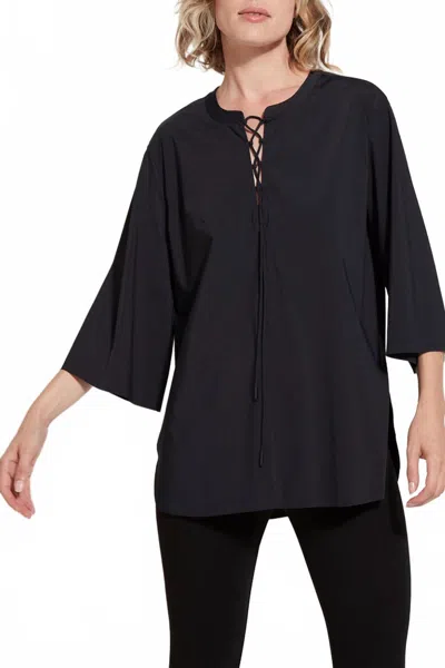 Lyssé Sharon Lace-up Top In Black