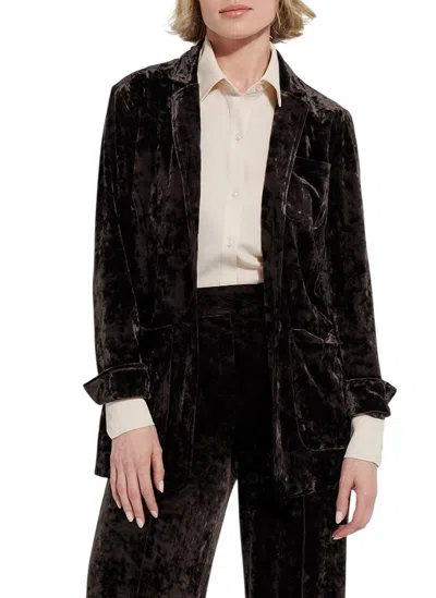 Lyssé Shay Crushed Velvet Suit Jacket In Double In Multi