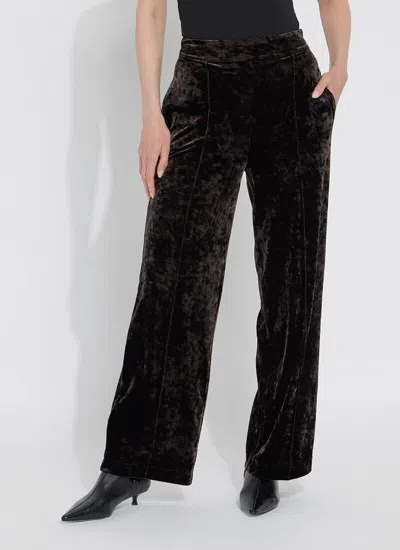 Lyssé Shay Crushed Velvet Suit Pant (30" Inseam) In Brown