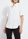 Lyssé Short Sleeve Button Shirt In White In White