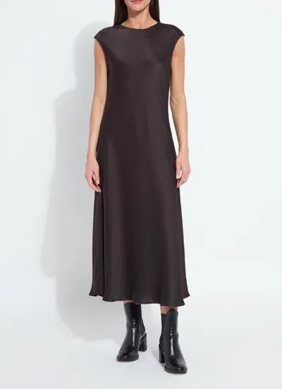 Lyssé Silvana Bias Cut Midi Dress In Espresso In Black