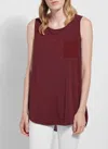 Lyssé Sleeveless Split Side Top In Wine In Pink
