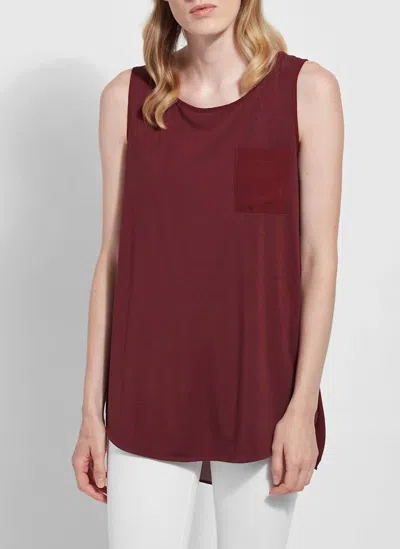 Lyssé Sleeveless Split Side Top In Wine In Pink