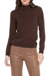 Lyssé Valery Smocked Mockneck Sweater In Dark Mocha In Dark Mocha