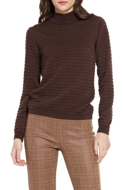 LYSSÉ LYSSE SMOCKED MOCK NECK SWEATER