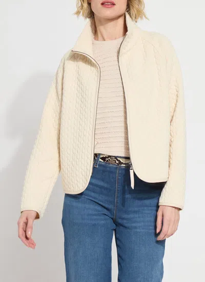 Lyssé Sol Quilted Cable Jacket In Panna Cotta