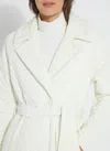 Lyssé Starla Quilted Velvet Trench Coat In White
