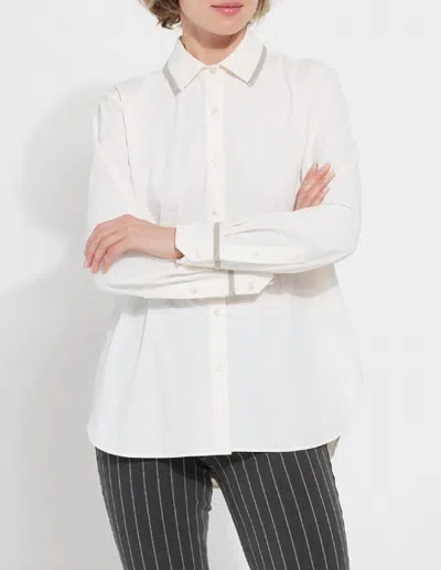 Lyssé Stasia Micro Beaded Shirt In Off White