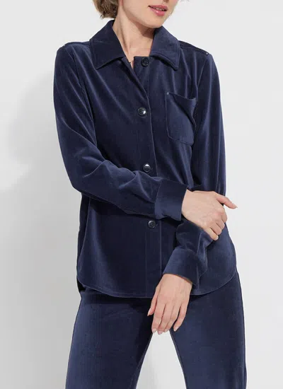 Lyssé Stella Baby Cord Overshirt In Blue
