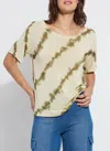 Lyssé Stelle Short Sleeve Sweater Top In Green
