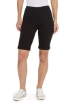 Lyssé Stretch Denim Boyfriend Shorts In Black
