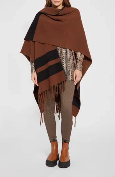 Lyssé Stripe Knit Ruana In Rhythm Stripe Harness