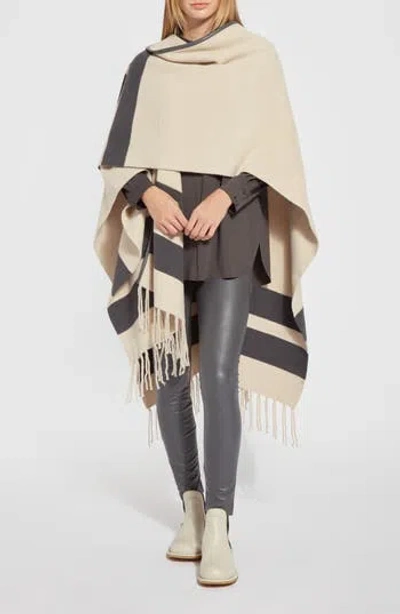 Lyssé Stripe Knit Ruana In White
