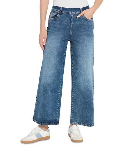 Lyssé Sylvie Pull On Wide Leg Jeans In Indigo In Blue