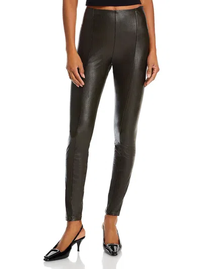 Lyssé Textured Faux Leather Leggings Green Size Xs In Black