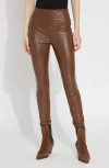 Lyssé Textured Leather Legging In Whiskey In Warm Brown