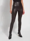 Lyssé Lyss Texture Vegan Leather Leggings - Double Espresso In Multi