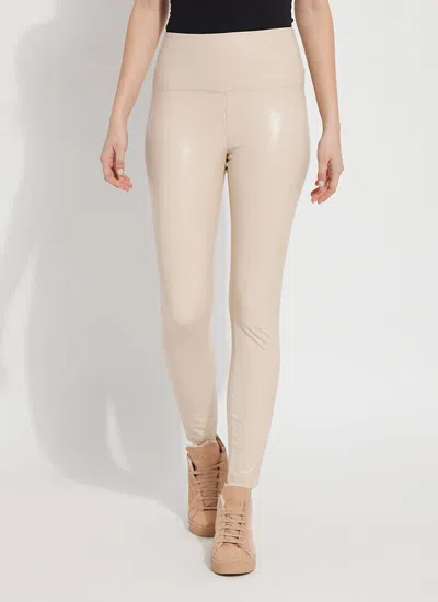 Lyssé Textured Leather Legging In Beige