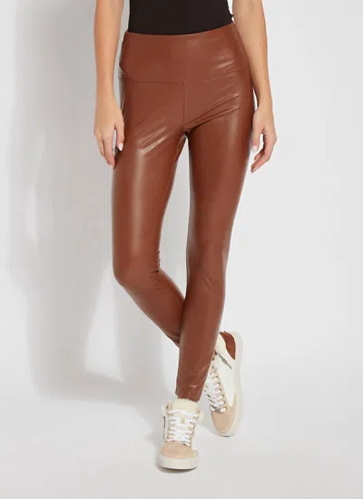 Lyssé Textured Vegan Leather Leggings In Harness In Brown