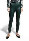 Lyssé Textured Vegan Leather Leggings In Pine In Green