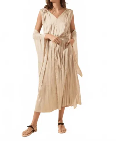 Lyssé The Packable Pleated Dress In Champagne In Neutral