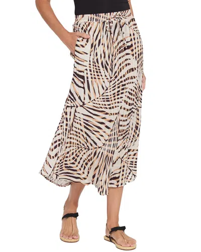 Lyssé The Packable Pleated Printed Skirt In Brown