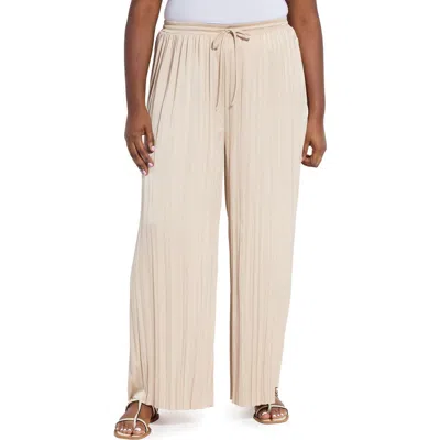Lyssé Lysse The Packable Pleated Wide Leg Satin Pants In Neutral