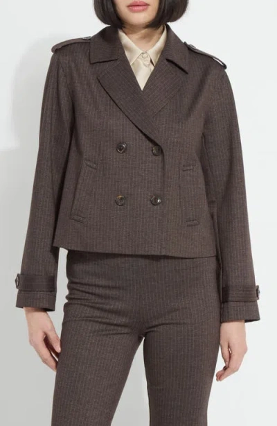 Lyssé Lysse Thora Ponte Crop Trench Jacket In Brown