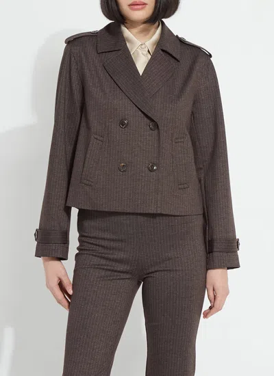 Lyssé Thora Ponte Double-breasted Crop Trench In Gray