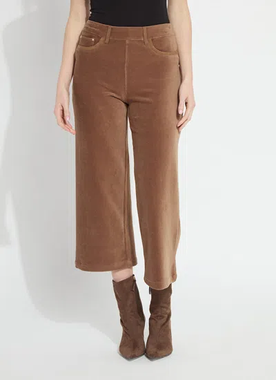 Lyssé Tilda Stretch Baby Cord Wide Leg Pant In Brown