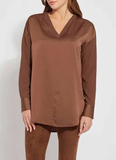 Lyssé Token Pull Over Top In Whiskey In Brown