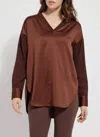 Lyssé Token Pull Over Top In Whiskey In Brown