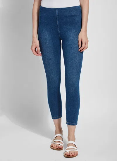 Lyssé Toothpick Denim Crop Curvy In Blue