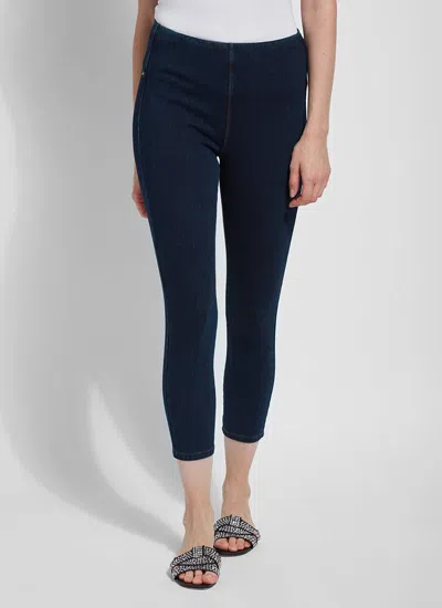 Lyssé Toothpick Denim Crop Curvy In Blue