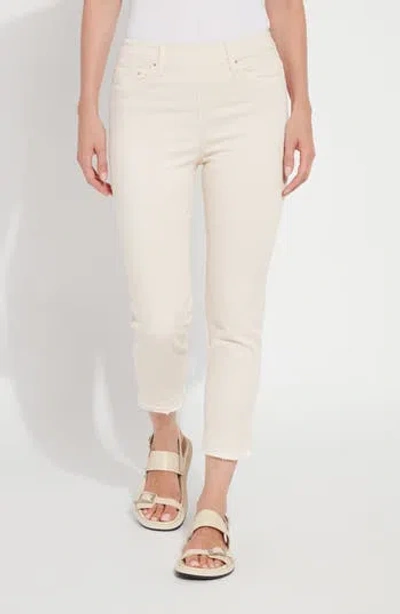 Lyssé Lysse Toothpick High Waist Released Raw Hem Crop Skinny Jeans In White