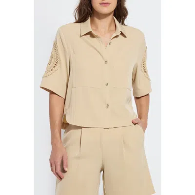 Lyssé Lysse Tyla Crochet Detail Shirt Jacket In Brown