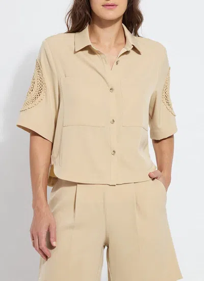 Lyssé Tyla Crochet Detail Short Slv Jacket In Brown