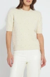 Lyssé Valentina Pearl Short Sleeve Sweater In Icing In Gray