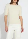 Lyssé Valentina Pearl Short Sleeve Sweater In Icing In Neutral