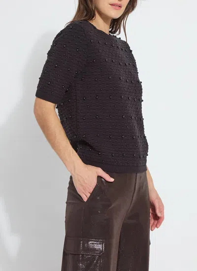 Lyssé Valentina Pearl Short Sleeve Sweater In Black